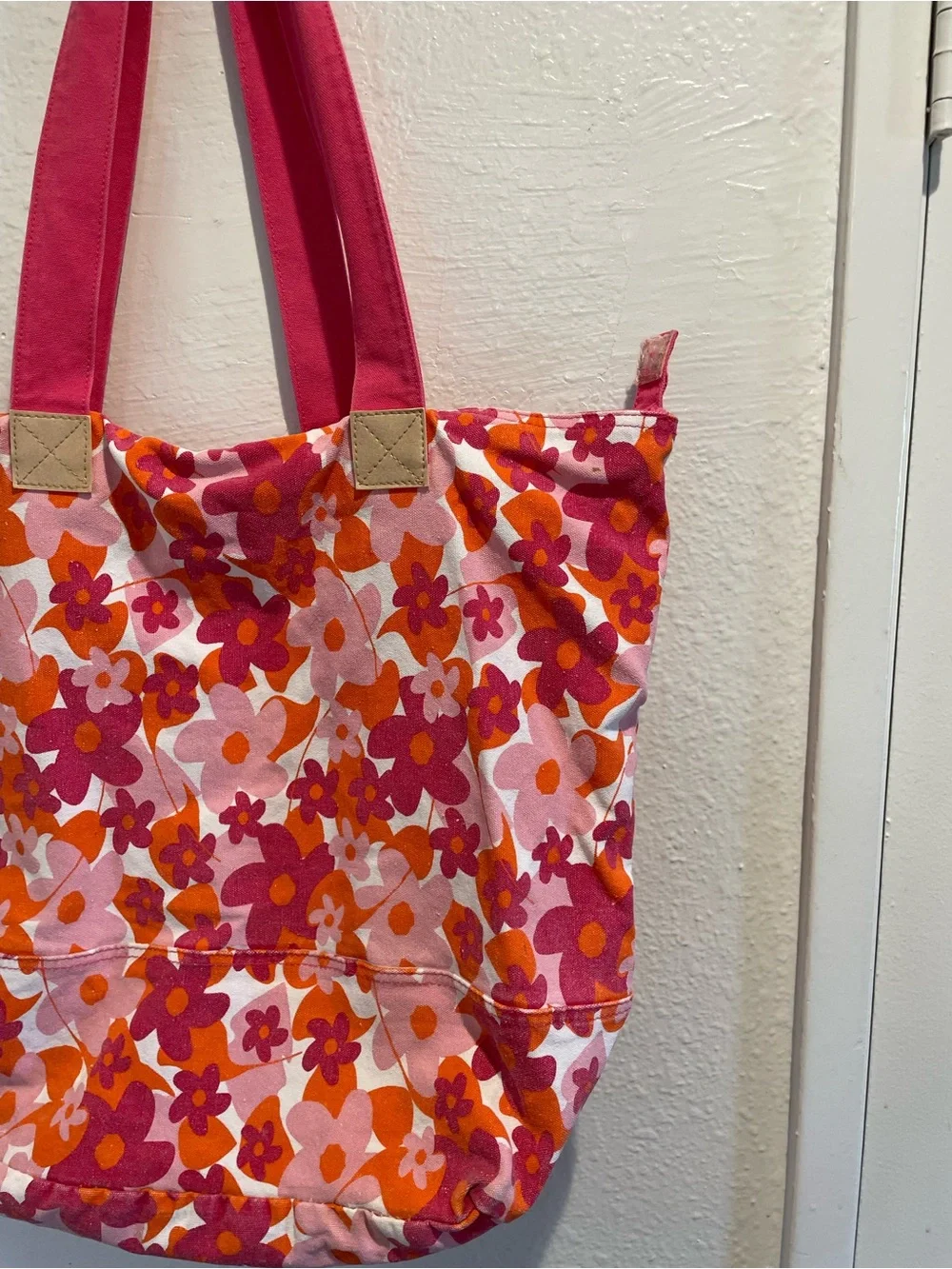🌸 Lancôme Retro 70s Floral Travel Beach Tote Bag 19.5